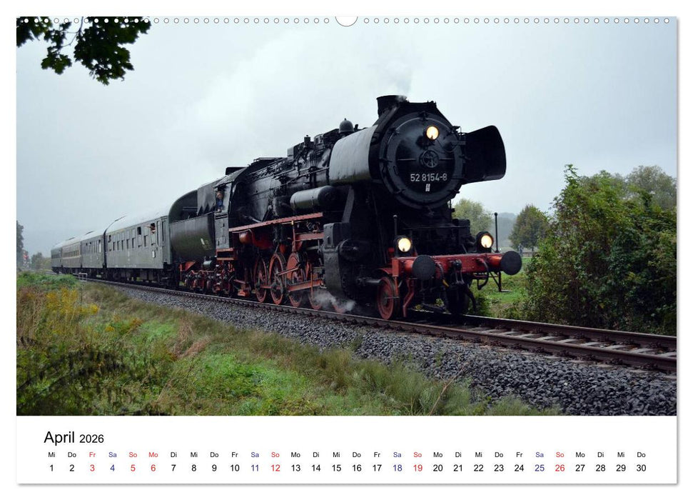Feuer Wasser Kohle - Dampflokomotiven der Deutschen Reichsbahn (CALVENDO Wandkalender 2026)