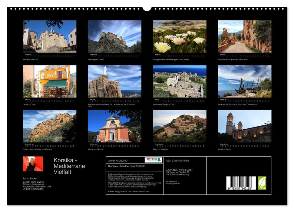 Korsika - Mediterrane Vielfalt (CALVENDO Premium Wandkalender 2026)