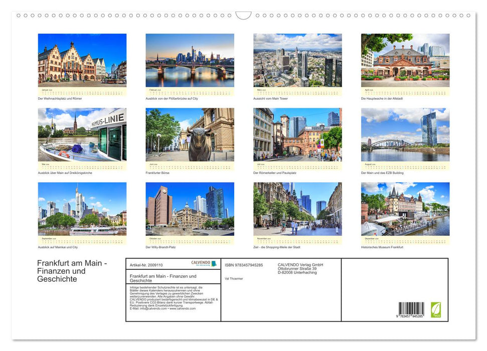 Frankfurt am Main - Finanzen und Geschichte (CALVENDO Wandkalender 2026)