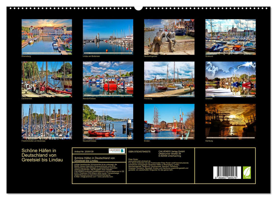 Schöne Häfen in Deutschland von Greetsiel bis Lindau (CALVENDO Premium Wandkalender 2026)