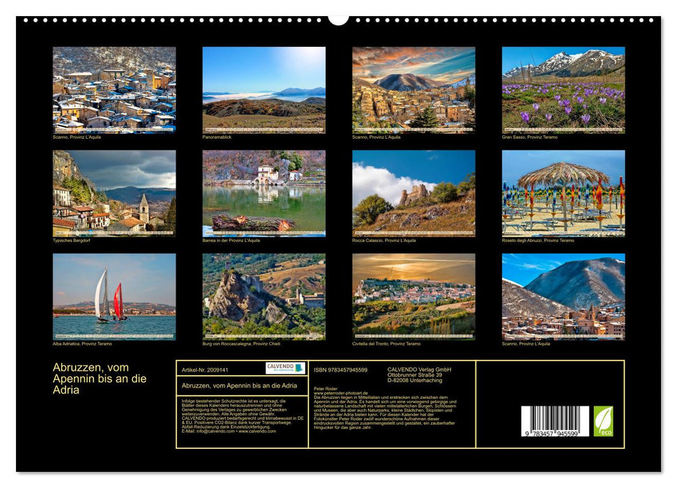 Abruzzen, vom Apennin bis an die Adria (CALVENDO Premium Wandkalender 2026)
