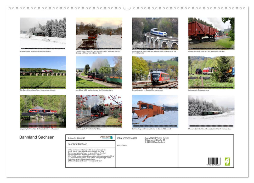 Bahnland Sachsen (CALVENDO Wandkalender 2026)