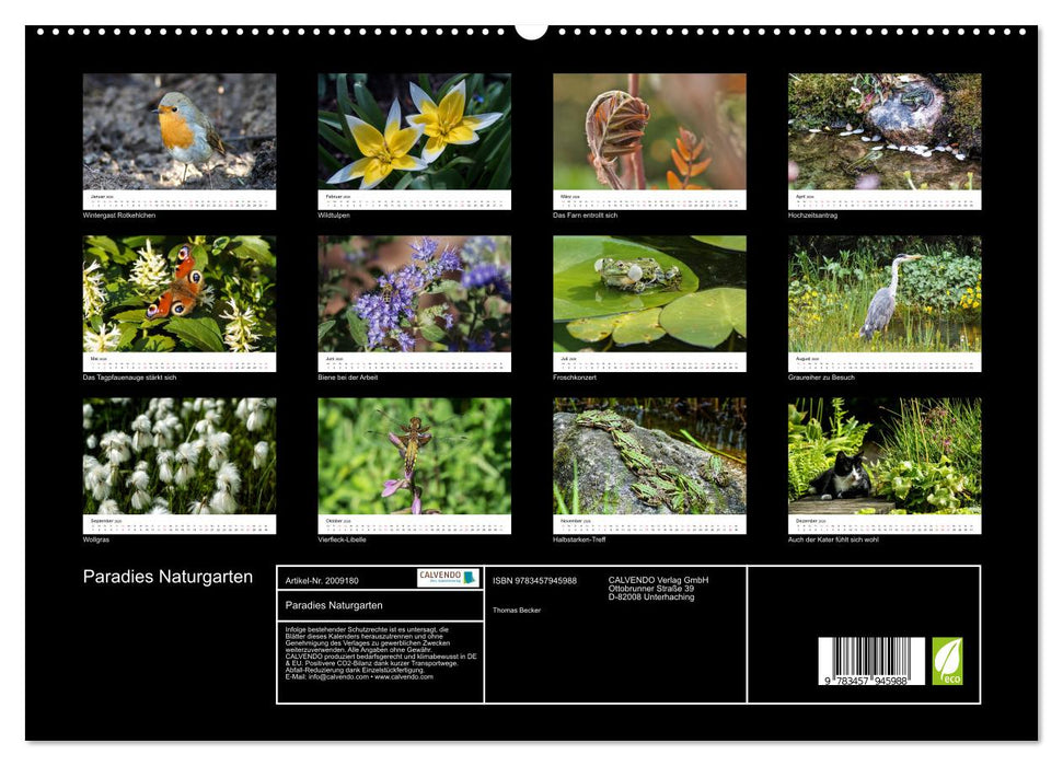 Paradies Naturgarten (CALVENDO Premium Wandkalender 2026)