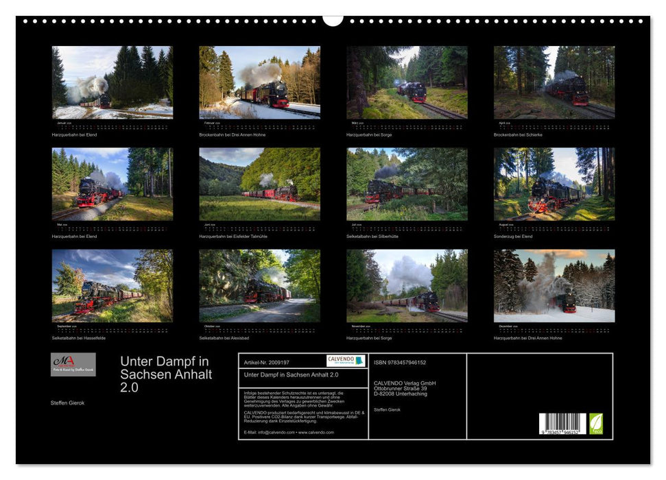 Unter Dampf in Sachsen Anhalt 2.0 (CALVENDO Wandkalender 2026)