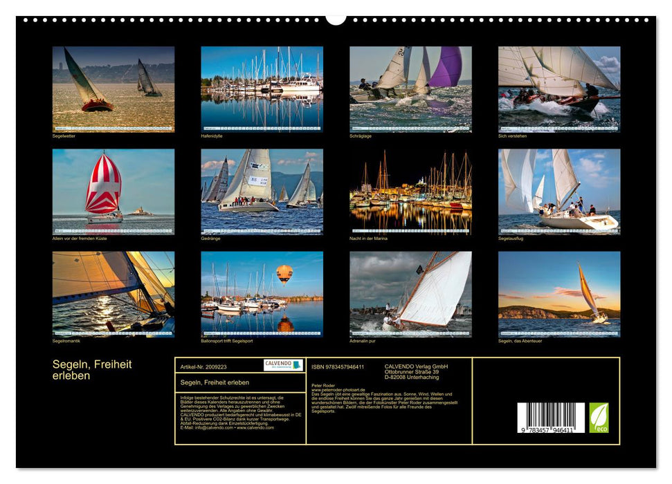 Segeln, Freiheit erleben (CALVENDO Premium Wandkalender 2026)