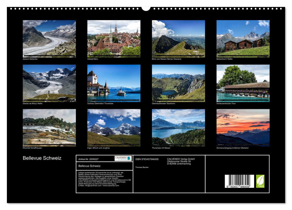 Bellevue Schweiz (CALVENDO Premium Wandkalender 2026)