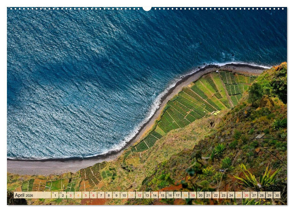 Madeira - blaues Wasser, grüne Berge, bunte Blumen (CALVENDO Premium Wandkalender 2026)