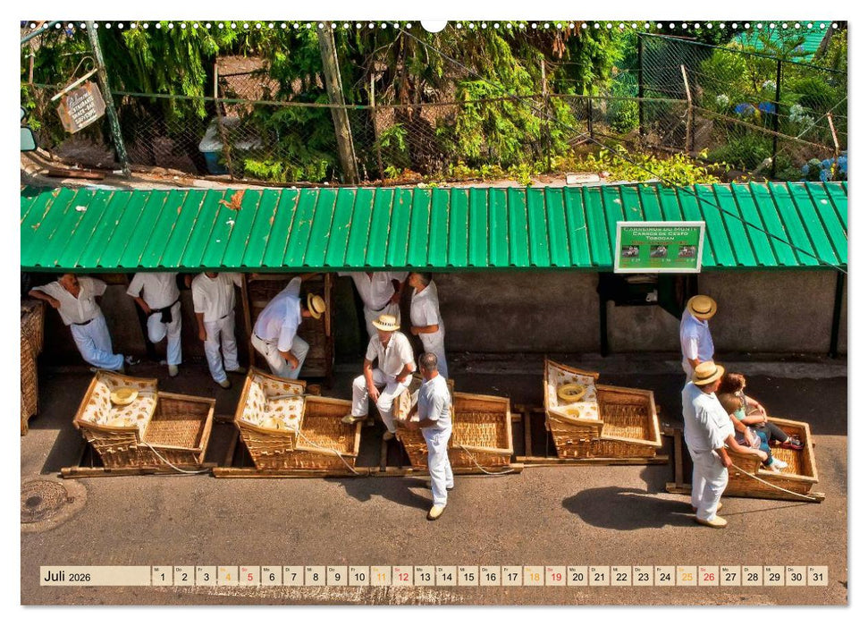 Madeira - blaues Wasser, grüne Berge, bunte Blumen (CALVENDO Premium Wandkalender 2026)