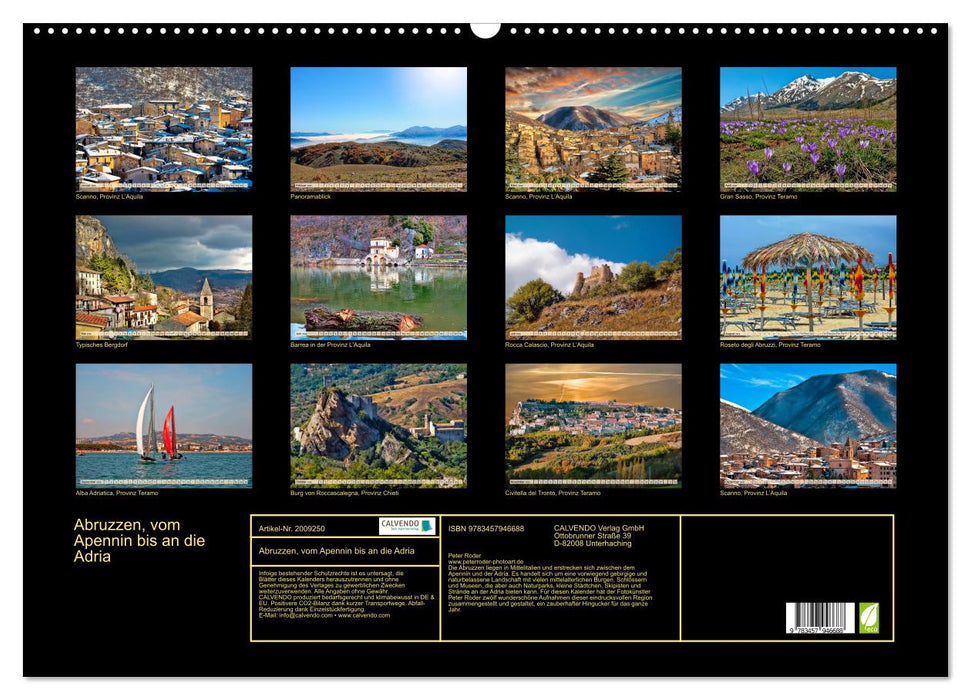 Abruzzen, vom Apennin bis an die Adria (CALVENDO Wandkalender 2026)