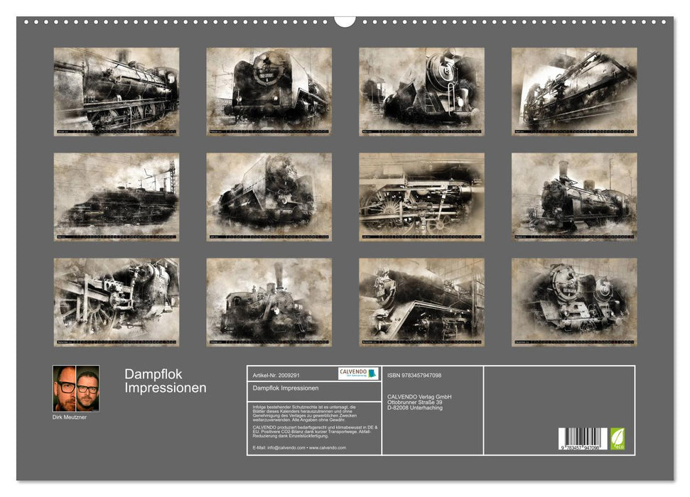 Dampflok Impressionen (CALVENDO Wandkalender 2026)