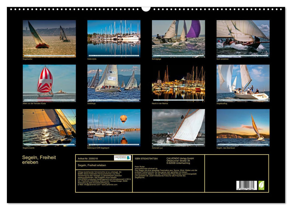 Segeln, Freiheit erleben (CALVENDO Wandkalender 2026)
