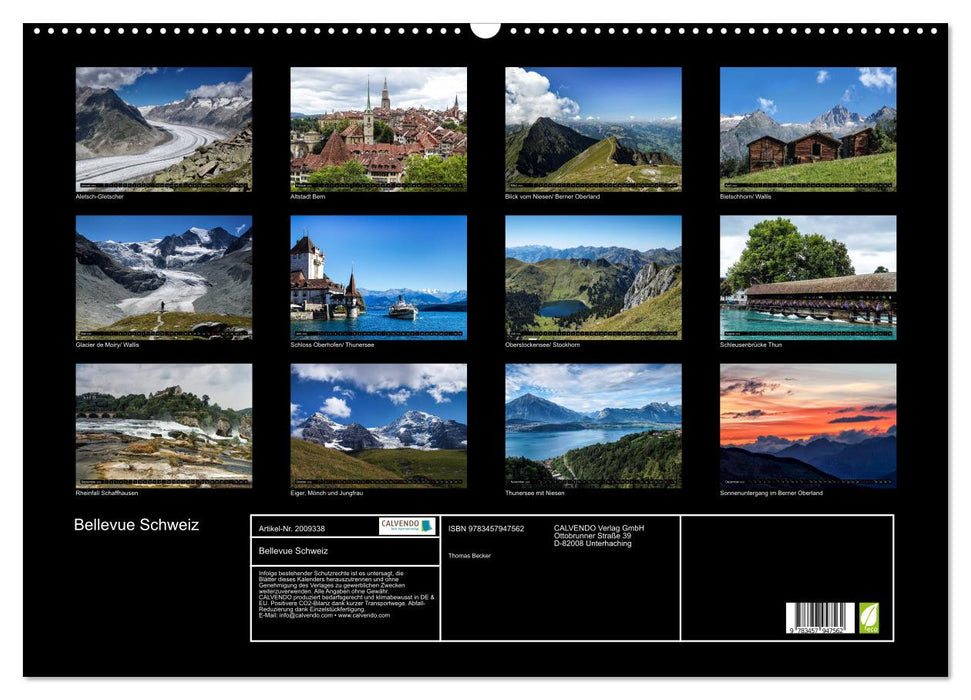 Bellevue Schweiz (CALVENDO Wandkalender 2026)