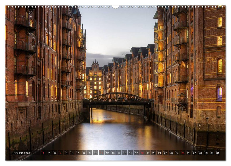 Die Speicherstadt (CALVENDO Premium Wandkalender 2026)
