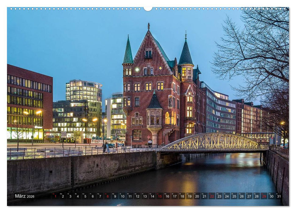 Die Speicherstadt (CALVENDO Premium Wandkalender 2026)