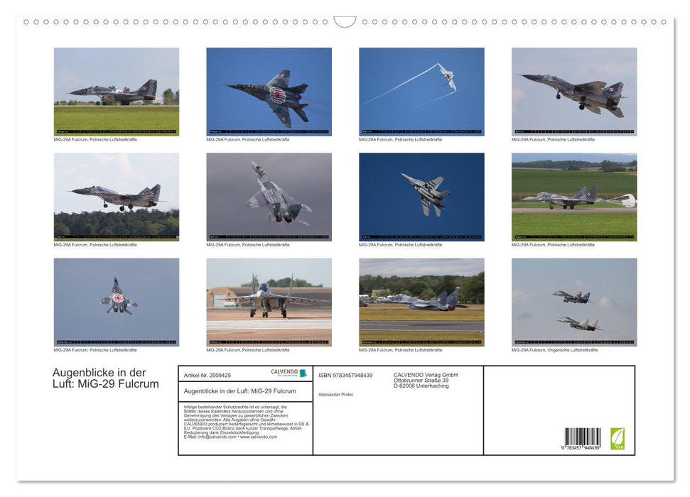 Augenblicke in der Luft: MiG-29 Fulcrum (CALVENDO Wandkalender 2026)