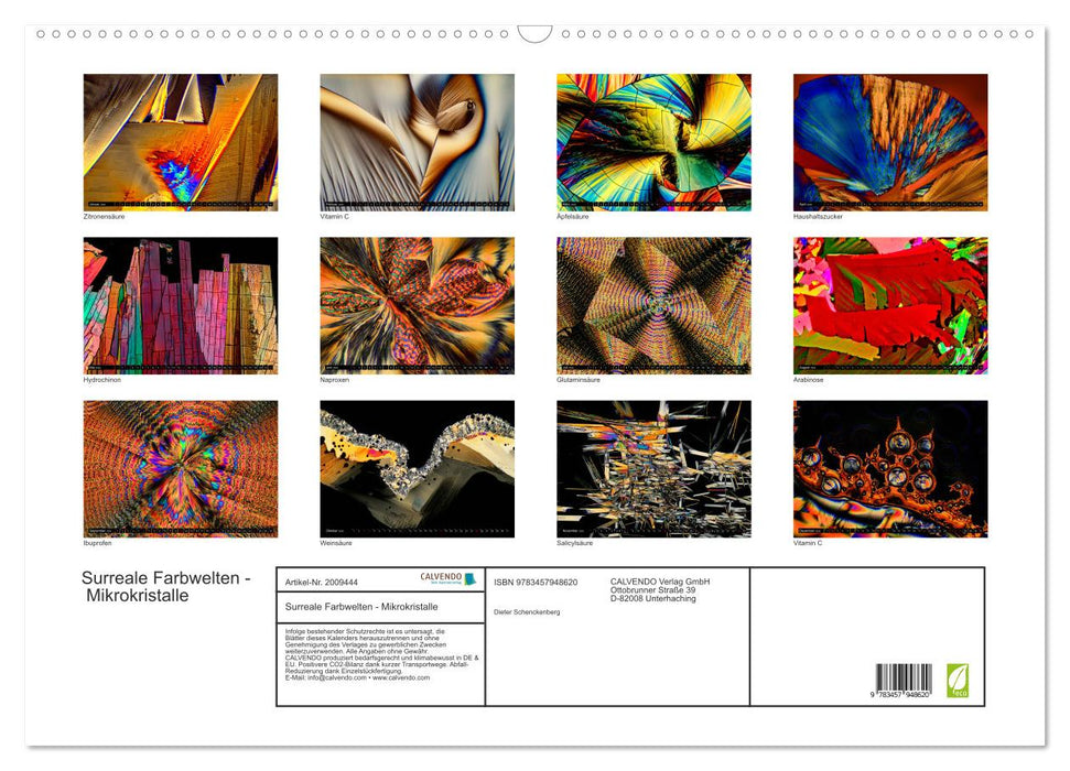 Surreale Farbwelten - Mikrokristalle (CALVENDO Wandkalender 2026)