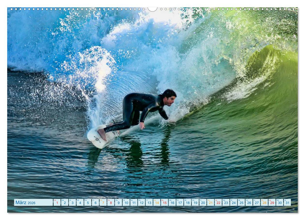 Surfen - Wasser, Wind und coole Typen (CALVENDO Premium Wandkalender 2026)