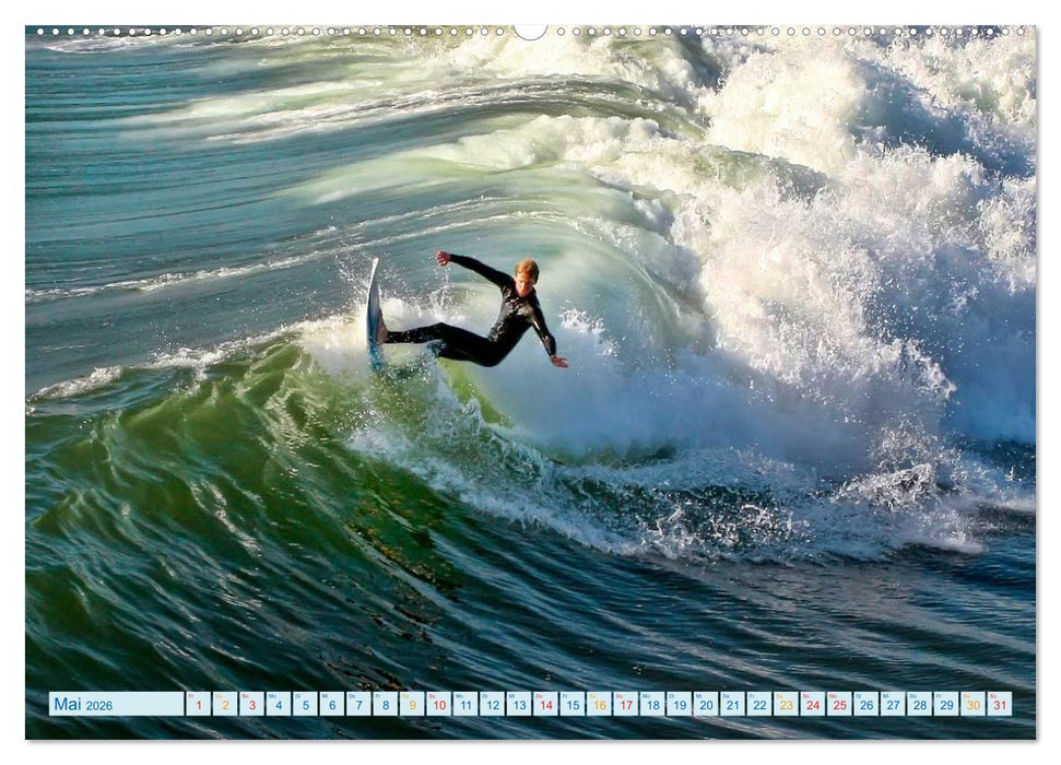 Surfen - Wasser, Wind und coole Typen (CALVENDO Premium Wandkalender 2026)