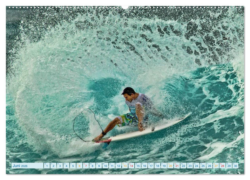 Surfen - Wasser, Wind und coole Typen (CALVENDO Premium Wandkalender 2026)