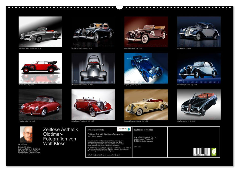Zeitlose Ästhetik Oldtimer-Fotografien von Wolf Kloss (CALVENDO Wandkalender 2026)