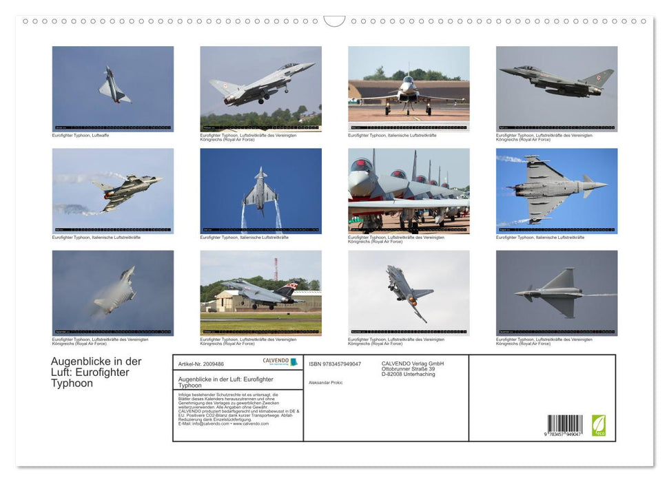 Augenblicke in der Luft: Eurofighter Typhoon (CALVENDO Wandkalender 2026)