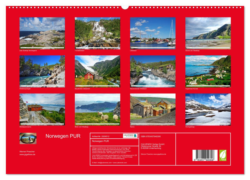 Norwegen PUR (CALVENDO Premium Wandkalender 2026)