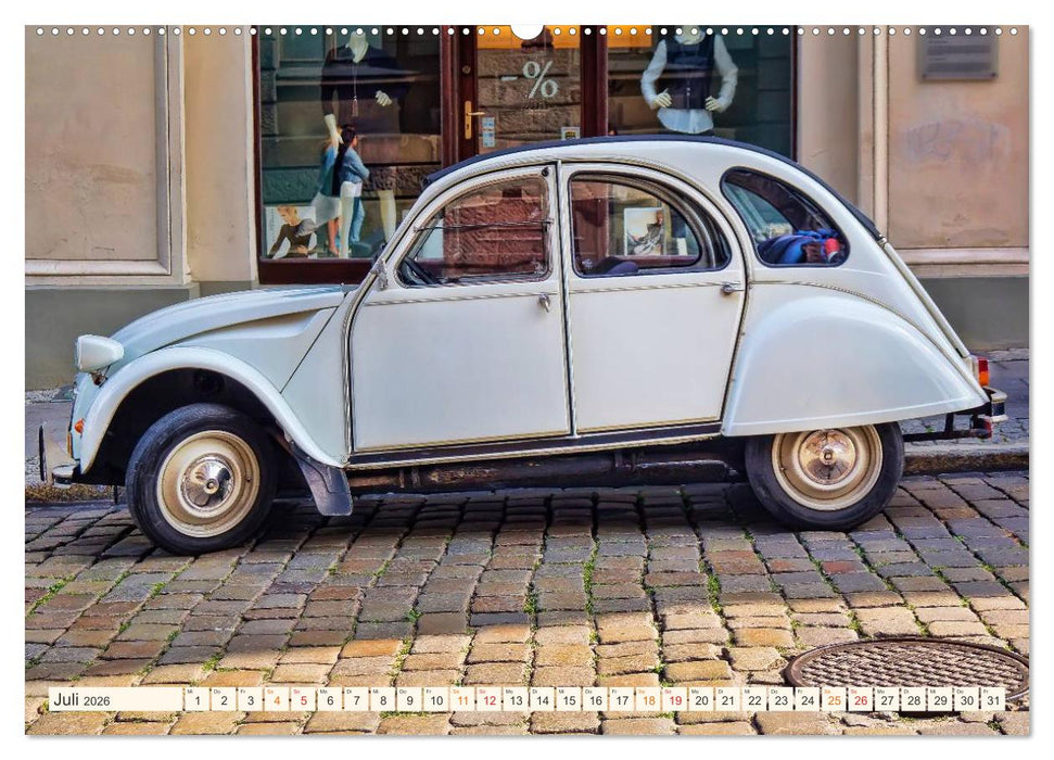 Citroën 2CV - geliebte Ente (CALVENDO Premium Wandkalender 2026)