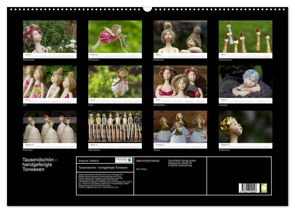 Tausendschön - handgeferigte Tonwesen (CALVENDO Wandkalender 2026)