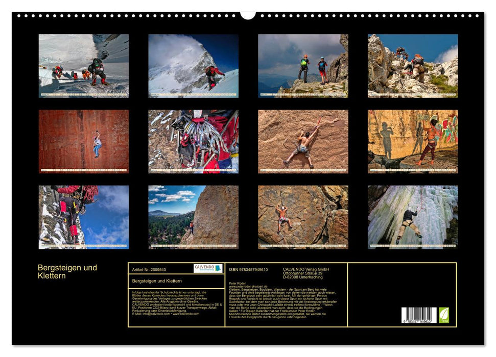 Bergsteigen und Klettern (CALVENDO Wandkalender 2026)
