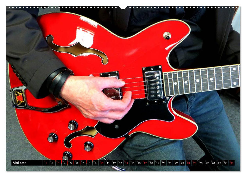 JAZZGITARREN in Szene gesetzt (CALVENDO Premium Wandkalender 2026)