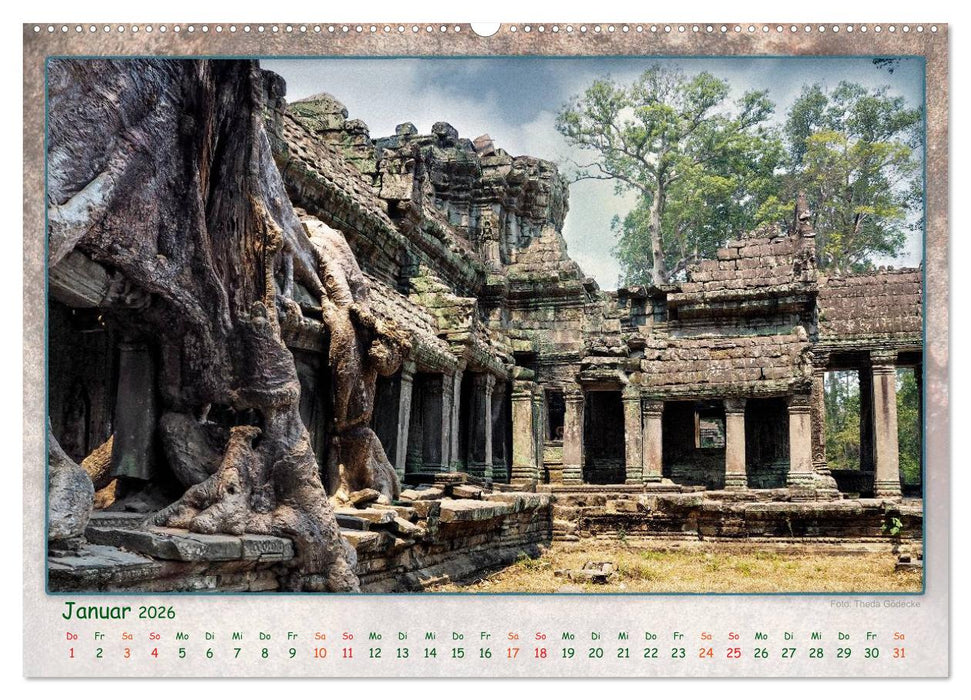 Kambodscha, Angkor Thom, Angkor Wat und Bayon (CALVENDO Premium Wandkalender 2026)
