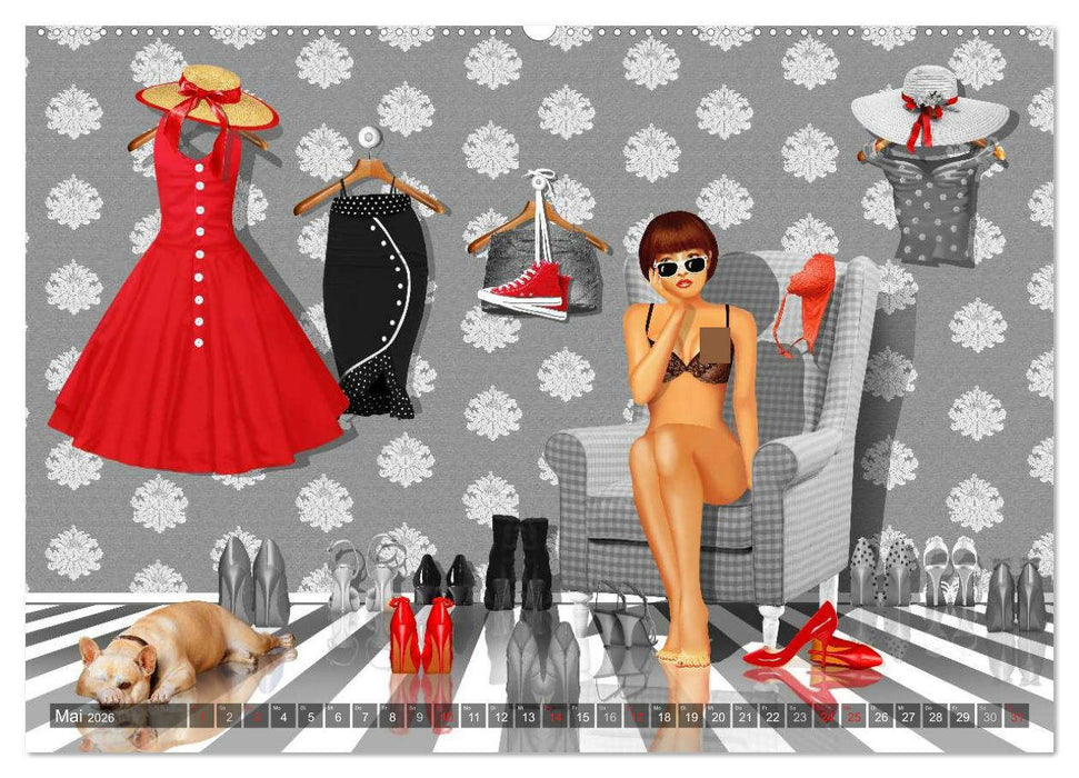 Rot wie die Liebe by Mausopardia (CALVENDO Premium Wandkalender 2026)