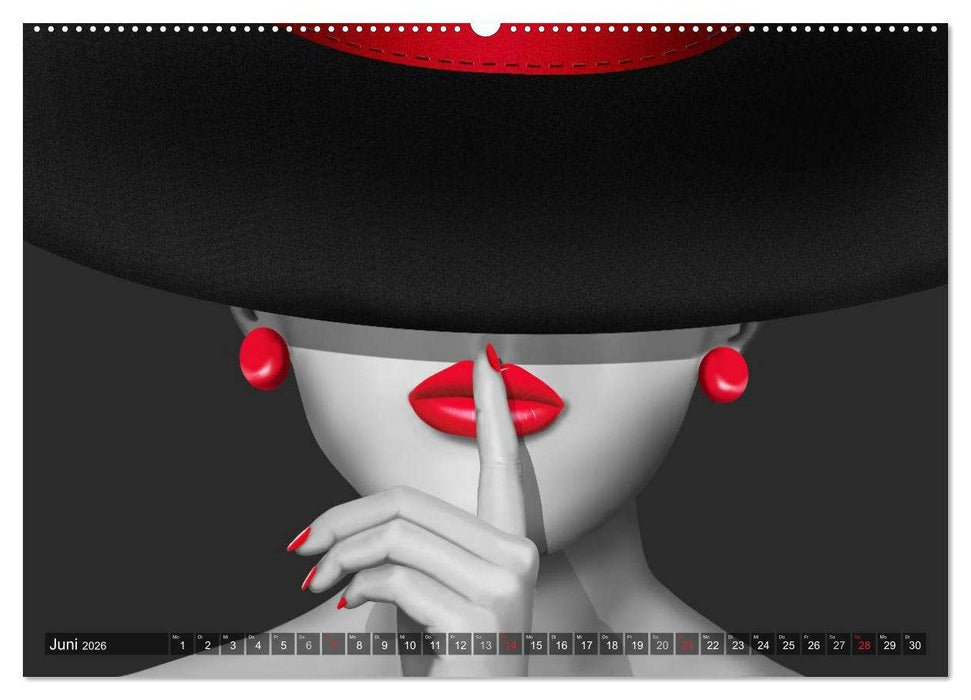 Rot wie die Liebe by Mausopardia (CALVENDO Premium Wandkalender 2026)