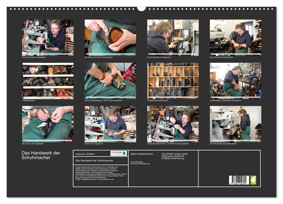 Das Handwerk der Schuhmacher (CALVENDO Wandkalender 2026)
