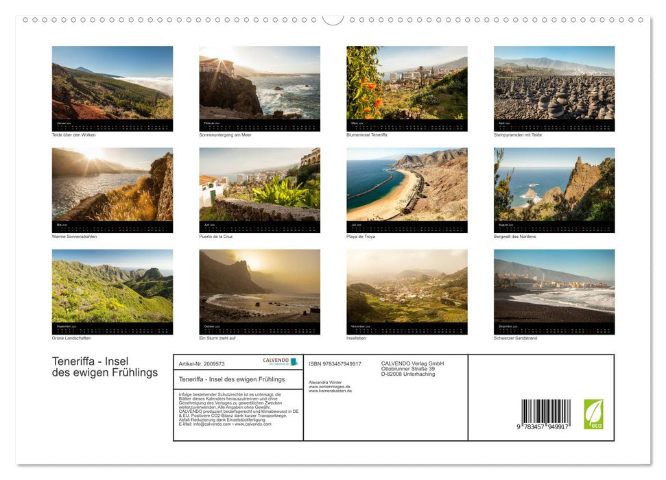 Teneriffa - Insel des ewigen Frühlings (CALVENDO Premium Wandkalender 2026)