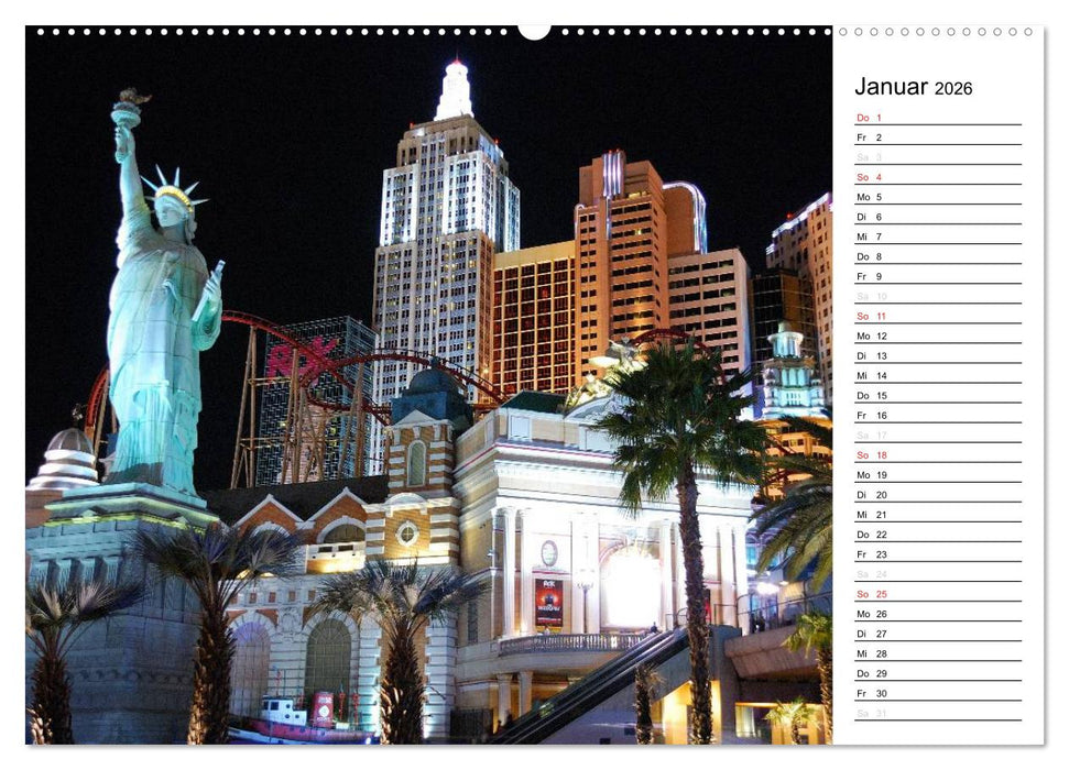 LAS VEGAS - by night (CALVENDO Premium Wandkalender 2026)