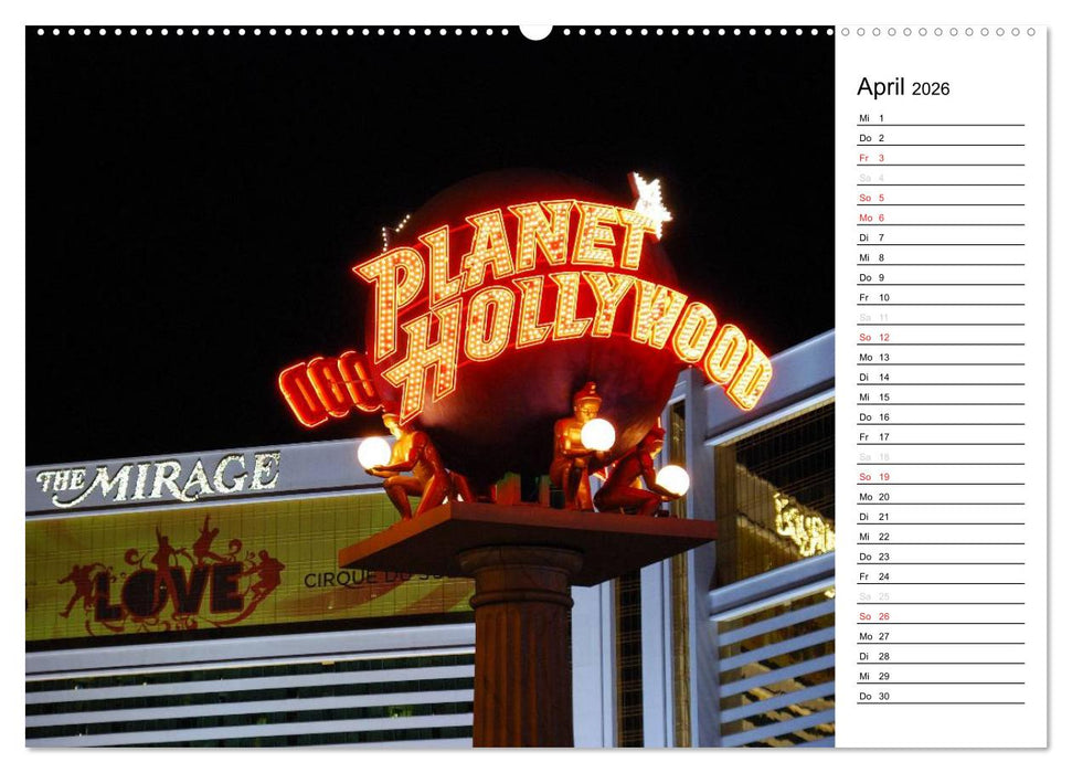 LAS VEGAS - by night (CALVENDO Premium Wandkalender 2026)
