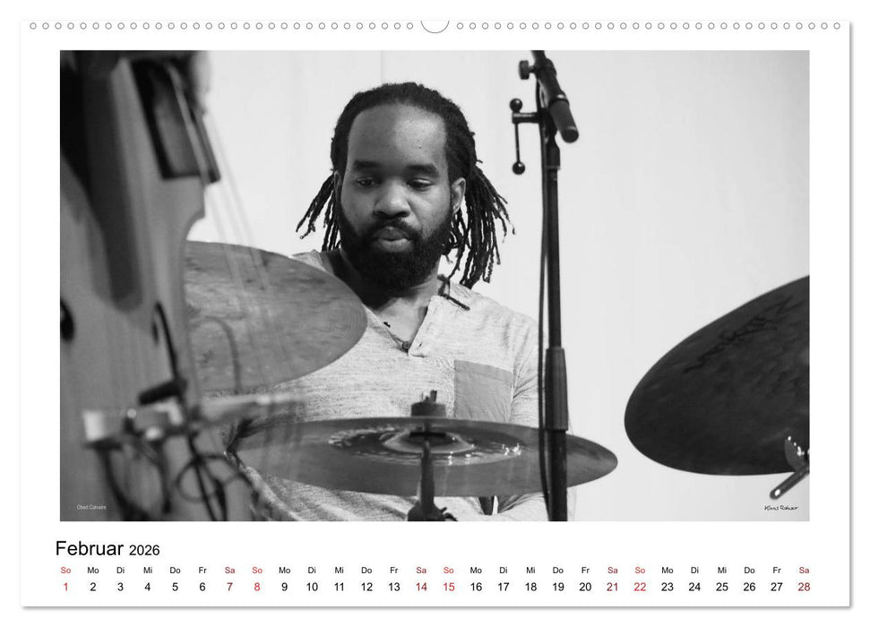 Internationale Meister des Jazz in Schwarzweiß (CALVENDO Wandkalender 2026)