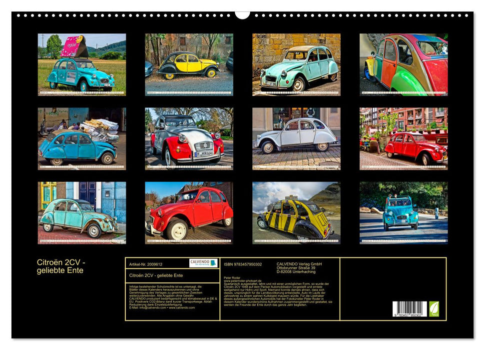 Citroën 2CV - geliebte Ente (CALVENDO Wandkalender 2026)