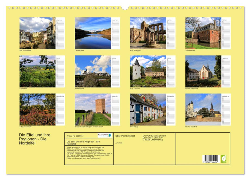 Die Eifel und ihre Regionen - Die Nordeifel (CALVENDO Wandkalender 2026)