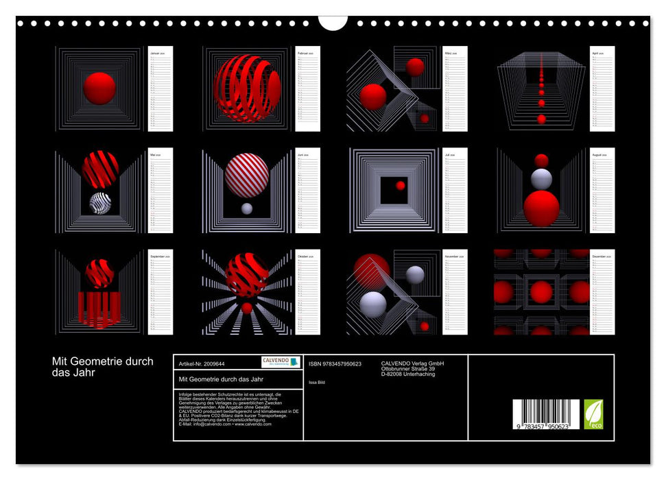 Mit Geometrie durch das Jahr (CALVENDO Wandkalender 2026)