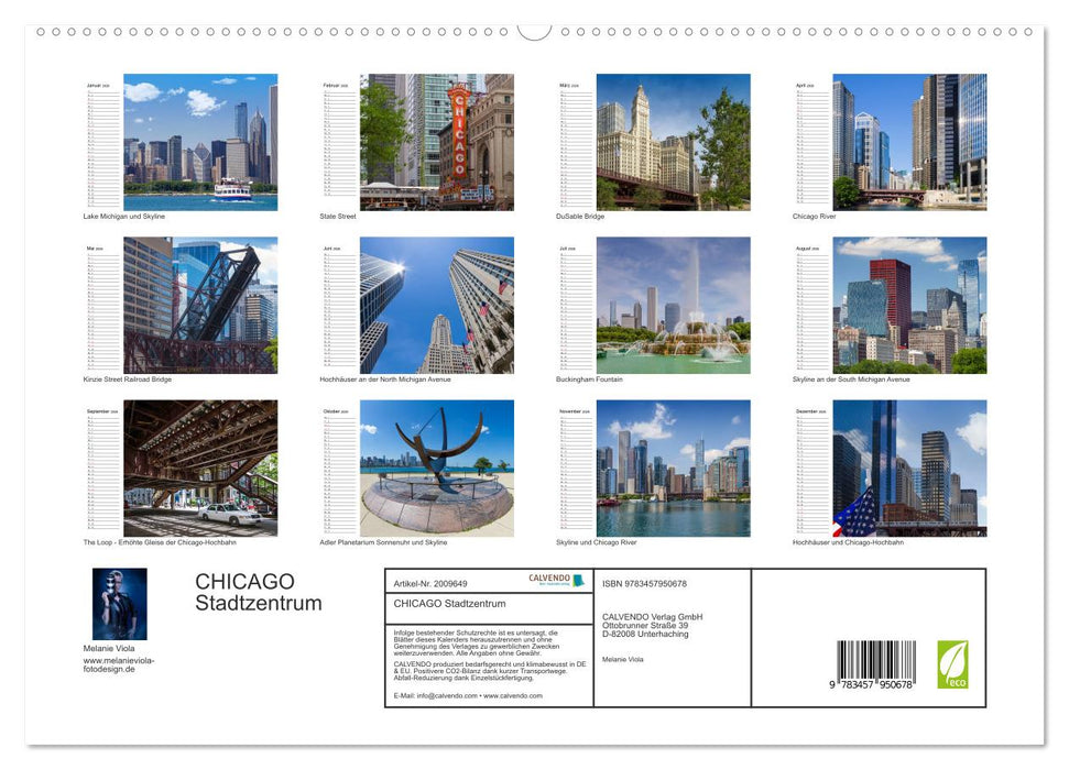 CHICAGO Stadtzentrum (CALVENDO Premium Wandkalender 2026)
