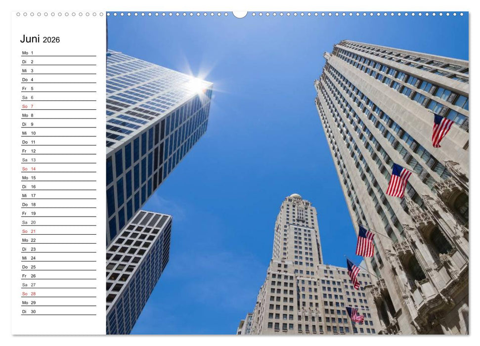 CHICAGO Stadtzentrum (CALVENDO Premium Wandkalender 2026)