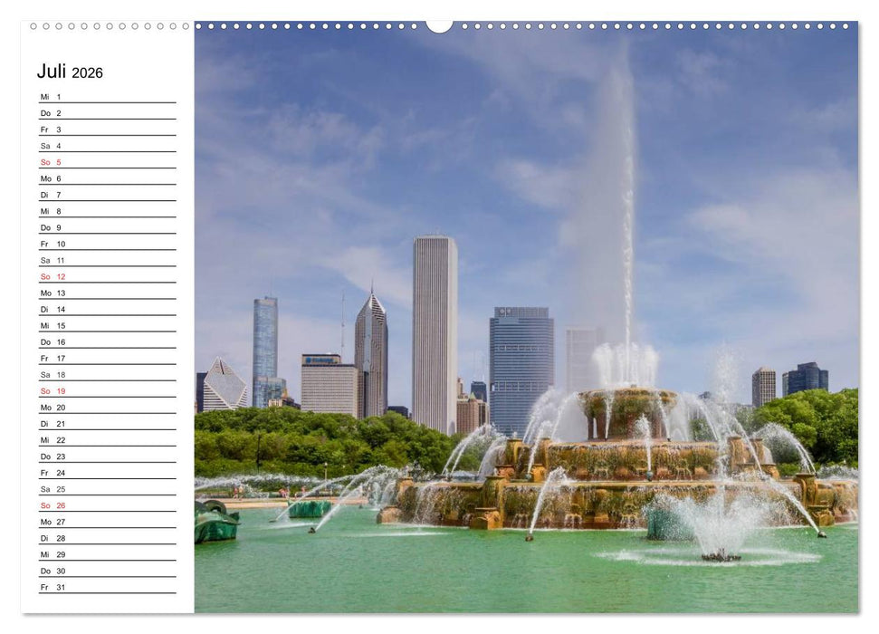 CHICAGO Stadtzentrum (CALVENDO Premium Wandkalender 2026)