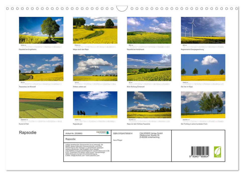 Rapsodie (CALVENDO Wandkalender 2026)