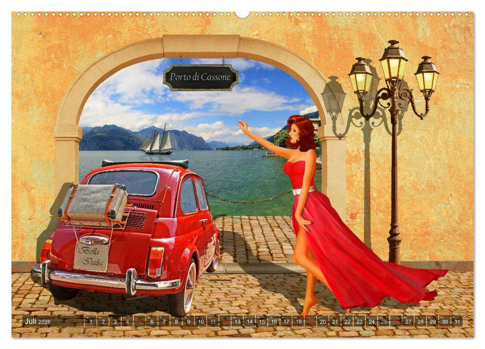 Oldtimer und Pin-Up Girls by Mausopardia (CALVENDO Premium Wandkalender 2026)