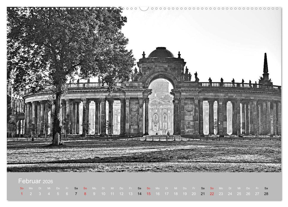 Potsdam schwarz auf weiß (CALVENDO Premium Wandkalender 2026)