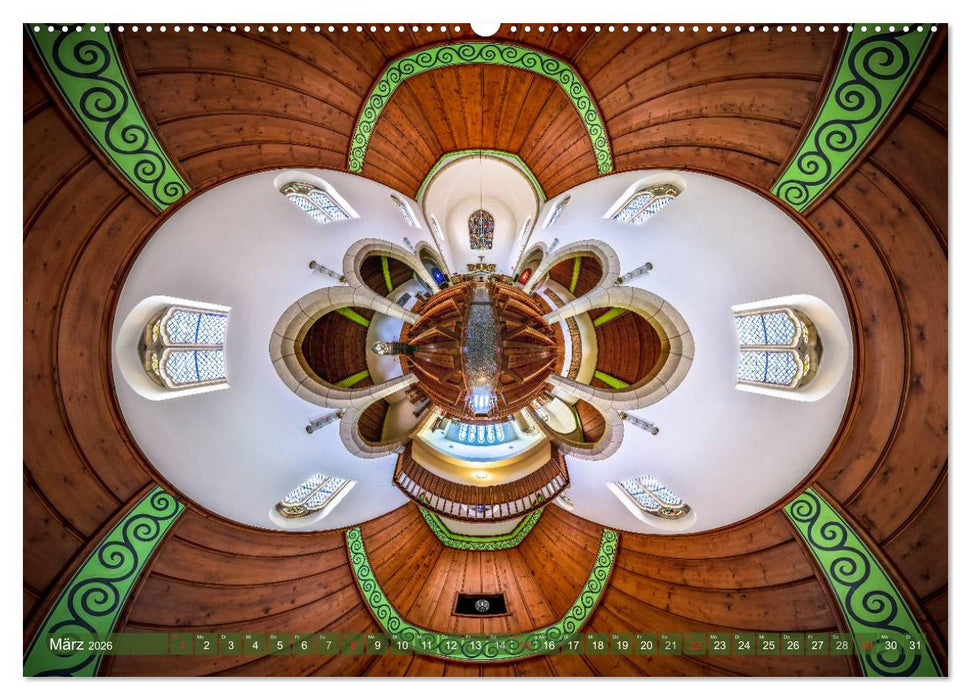 Göttliche Projektionen - Kirchenpanoramen (CALVENDO Premium Wandkalender 2026)