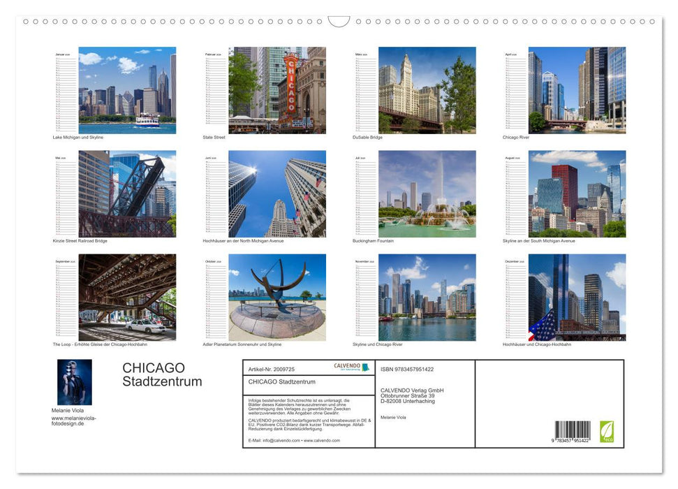 CHICAGO Stadtzentrum (CALVENDO Wandkalender 2026)