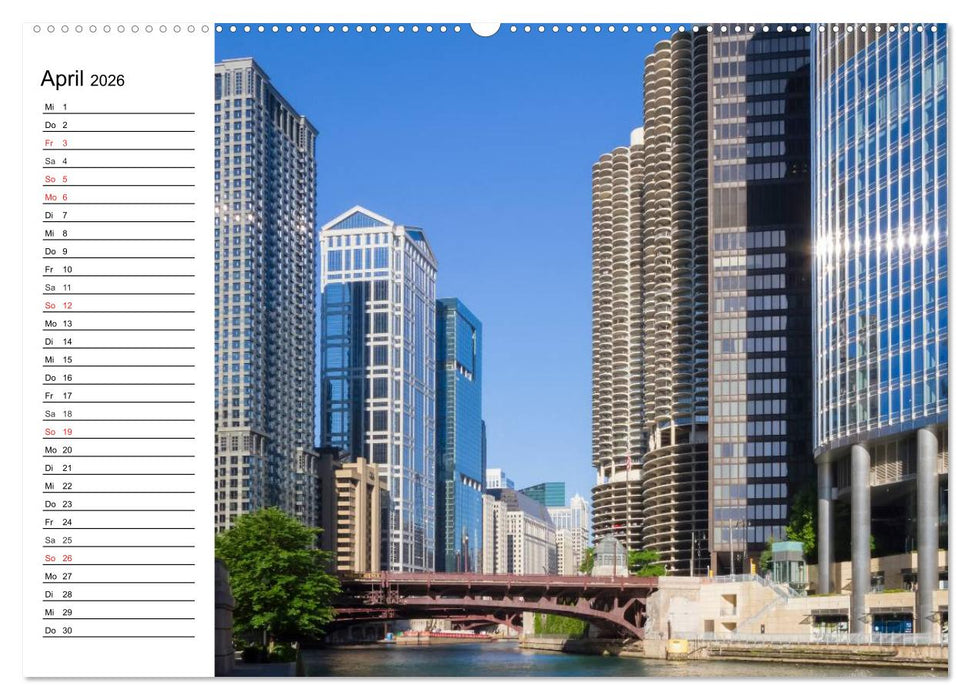 CHICAGO Stadtzentrum (CALVENDO Wandkalender 2026)